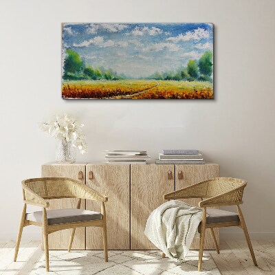 Foto auf leinwand Sommerfelder unter blauem Himmel