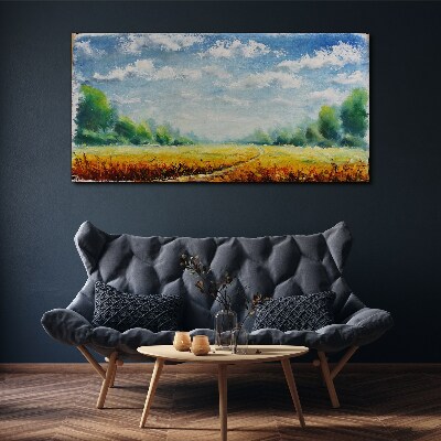 Foto auf leinwand Sommerfelder unter blauem Himmel