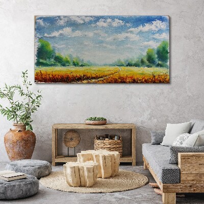 Foto auf leinwand Sommerfelder unter blauem Himmel