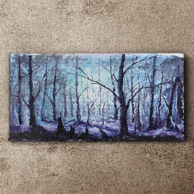 Foto leinwand Winterwald in Blautönen
