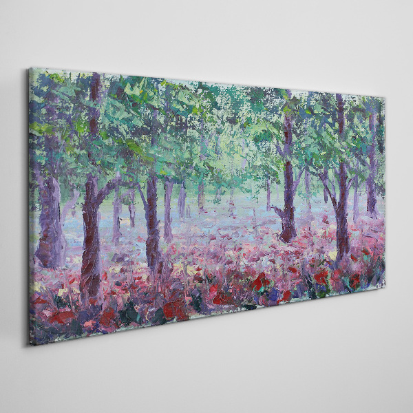 Foto auf leinwand Blumenwald am Morgen