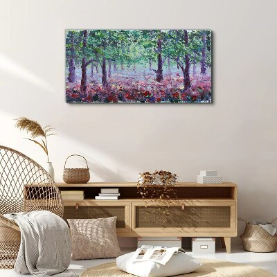 Foto auf leinwand Blumenwald am Morgen