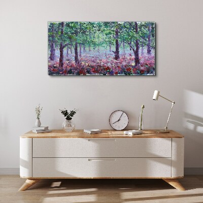 Foto auf leinwand Blumenwald am Morgen