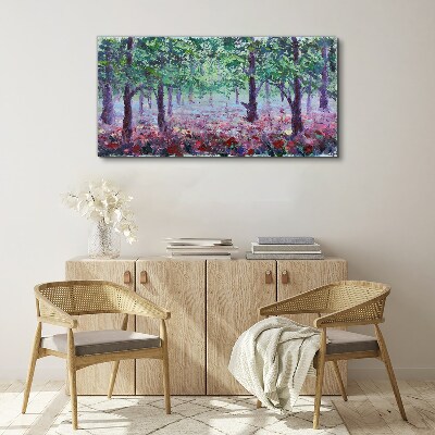 Foto auf leinwand Blumenwald am Morgen