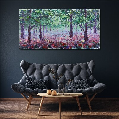 Foto auf leinwand Blumenwald am Morgen