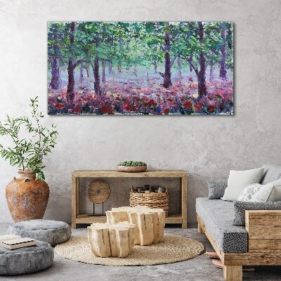 Foto auf leinwand Blumenwald am Morgen