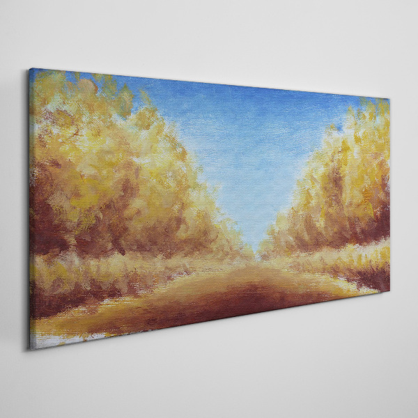 Foto auf leinwand Goldene Alleen in der Sommersonne