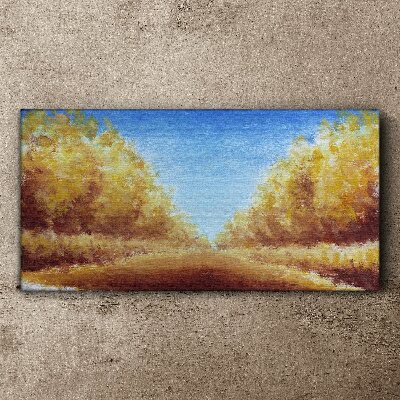 Foto auf leinwand Goldene Alleen in der Sommersonne