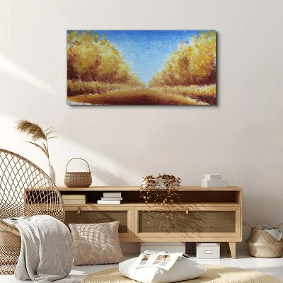 Foto auf leinwand Goldene Alleen in der Sommersonne