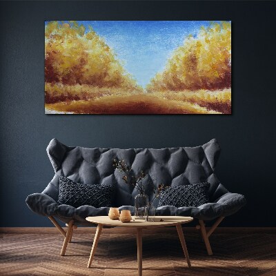 Foto auf leinwand Goldene Alleen in der Sommersonne