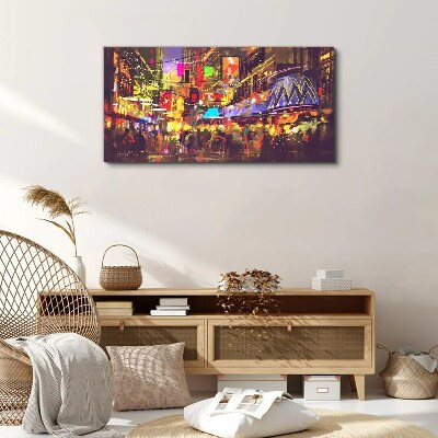 Wandbild Nachtleben in der Stadt