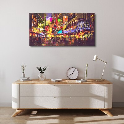 Wandbild Nachtleben in der Stadt