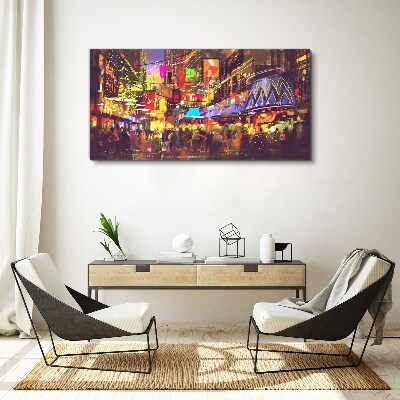 Wandbild Nachtleben in der Stadt