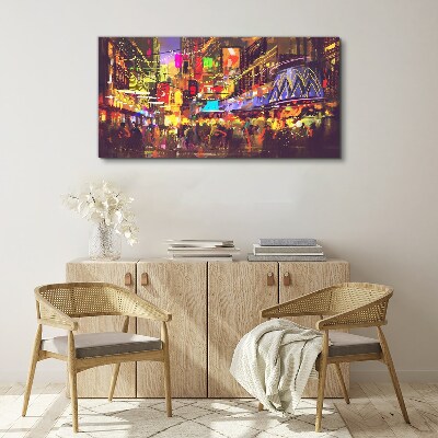 Wandbild Nachtleben in der Stadt