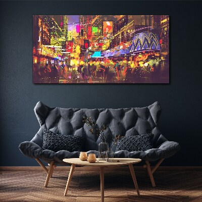 Wandbild Nachtleben in der Stadt