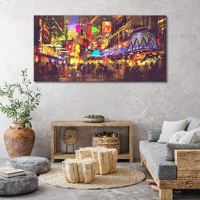 Wandbild Nachtleben in der Stadt