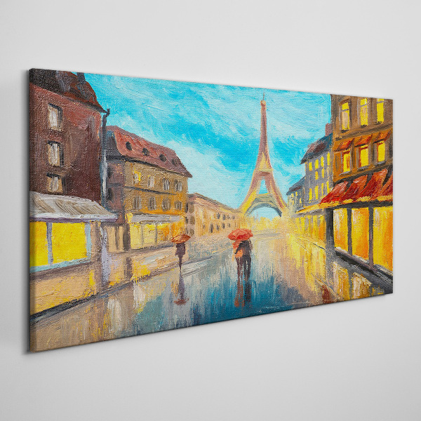 Foto auf leinwand Pariser Straße im Regen