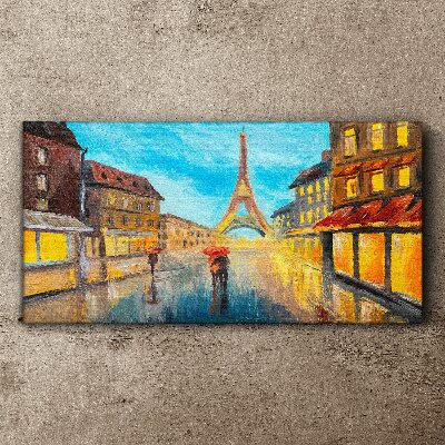 Foto auf leinwand Pariser Straße im Regen