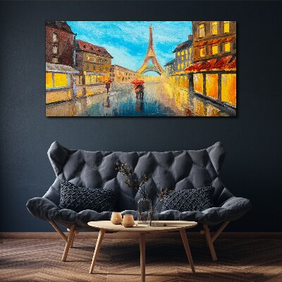 Foto auf leinwand Pariser Straße im Regen
