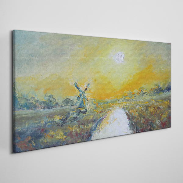 Foto auf leinwand Goldene Felder unter sonnigem Himmel