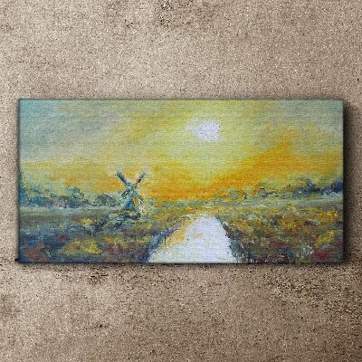 Foto auf leinwand Goldene Felder unter sonnigem Himmel