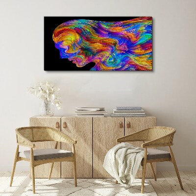 Foto auf leinwand Bunte Silhouette in Bewegung