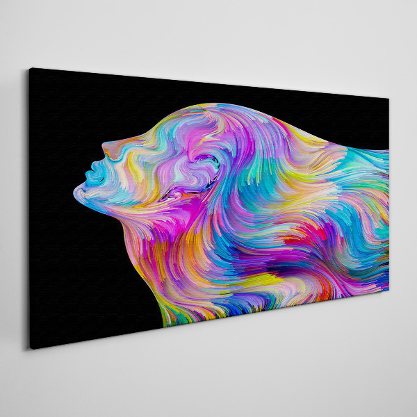 Foto auf leinwand Bunte Silhouette einer Frau in Bewegung