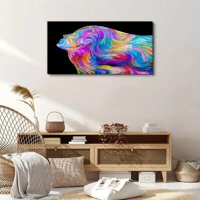 Foto auf leinwand Bunte Silhouette einer Frau in Bewegung
