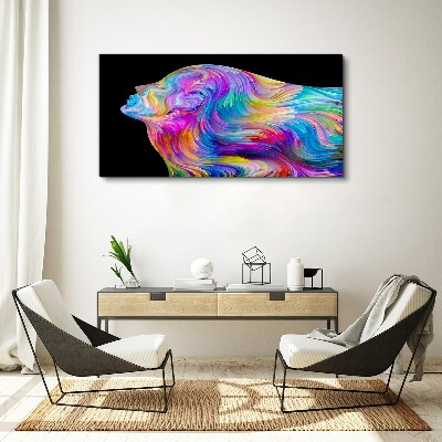 Foto auf leinwand Bunte Silhouette einer Frau in Bewegung