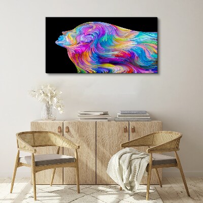 Foto auf leinwand Bunte Silhouette einer Frau in Bewegung