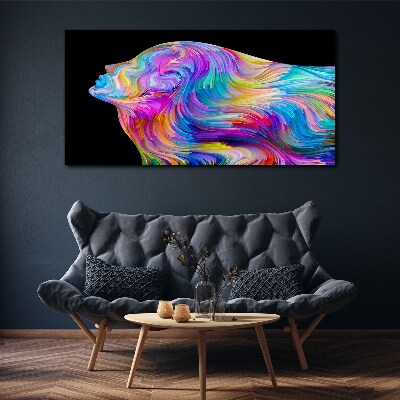 Foto auf leinwand Bunte Silhouette einer Frau in Bewegung