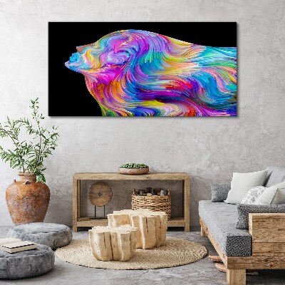 Foto auf leinwand Bunte Silhouette einer Frau in Bewegung