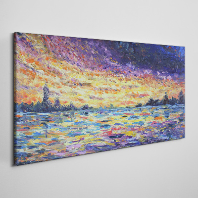 Bild auf leinwand Sonnenuntergang über dem Wasser