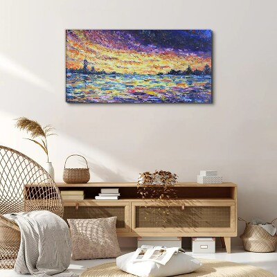 Bild auf leinwand Sonnenuntergang über dem Wasser