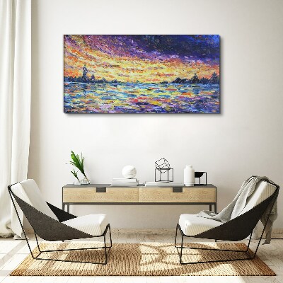 Bild auf leinwand Sonnenuntergang über dem Wasser