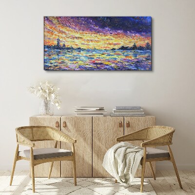 Bild auf leinwand Sonnenuntergang über dem Wasser