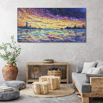 Bild auf leinwand Sonnenuntergang über dem Wasser