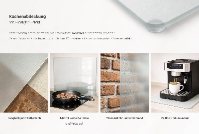 Herdabdeckplatte aus satiniertem Glas in rechteckiger Form