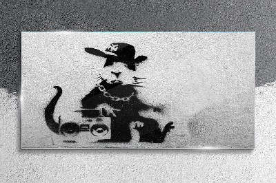 Glasbild Hood Rat Banksy