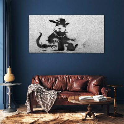 Glasbild Hood Rat Banksy