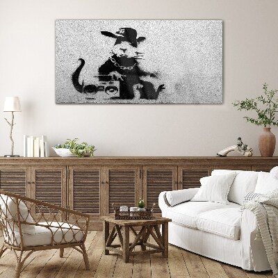 Glasbild Hood Rat Banksy