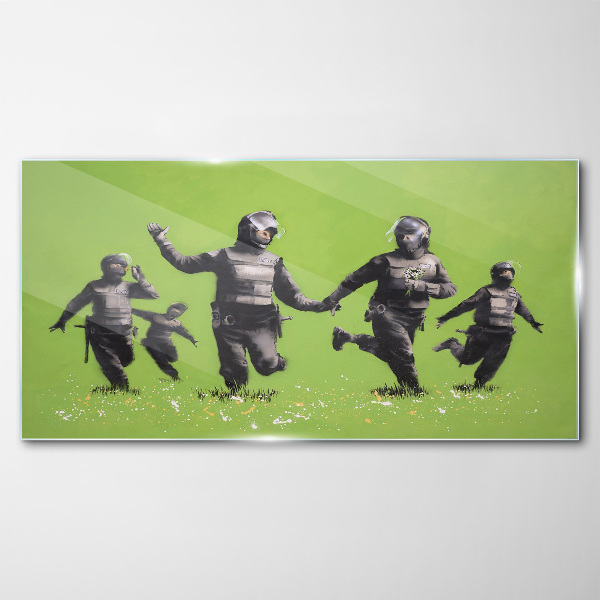 Glas bild Banksy Green