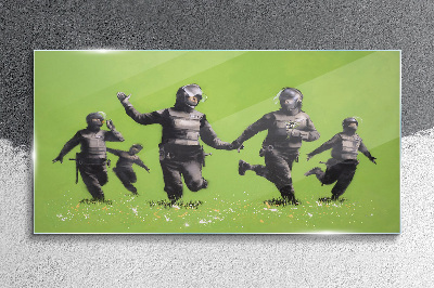 Glas bild Banksy Green