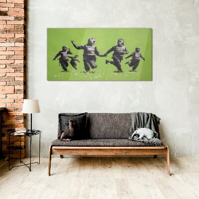 Glas bild Banksy Green