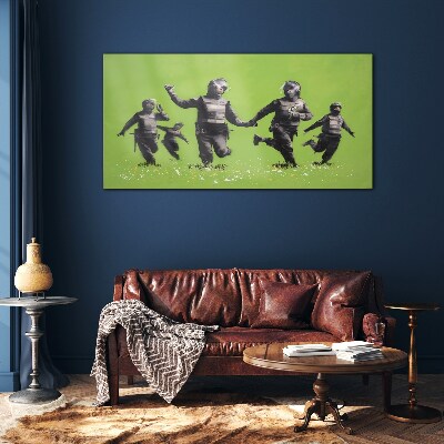 Glas bild Banksy Green