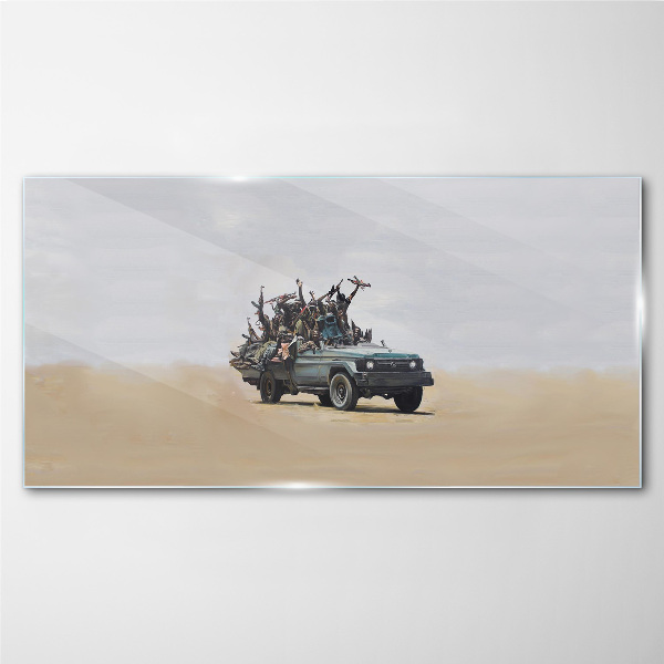 Glasbild Banksy-Krieg