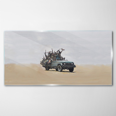 Glasbild Banksy-Krieg