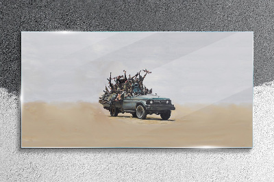 Glasbild Banksy-Krieg
