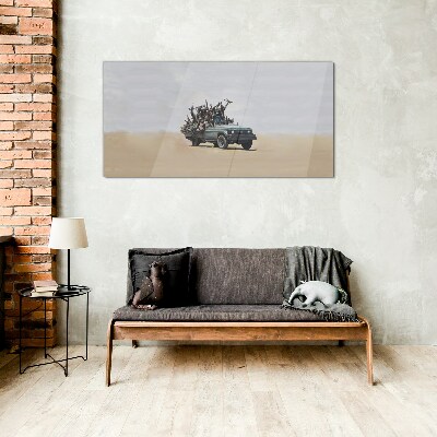 Glasbild Banksy-Krieg