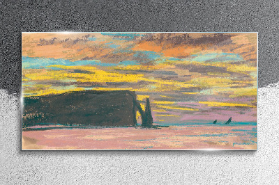 Glasbild Sonnenuntergang von Claude Monet